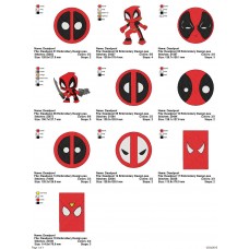 Package 10 Deadpool 01 Embroidery Designs
